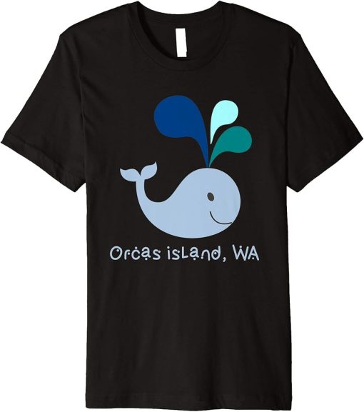 Orcas Island Washington Cute Whale Lover Cartoon Premium T-Shirt