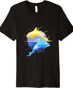 Killer Whale Sunset Women Girls Men Boys Kids Orca Premium T-Shirt