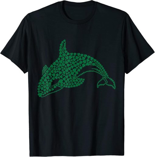 Funny Killer Whale Orca Fish Green Clover St. Patrick"s Day T-Shirt