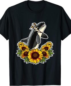 Cute Love Orca Whale Gift Sunflower Decor Orca T-Shirt