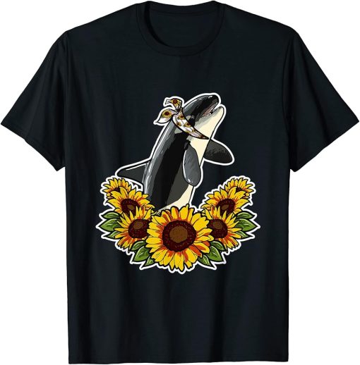 Cute Love Orca Whale Gift Sunflower Decor Orca T-Shirt