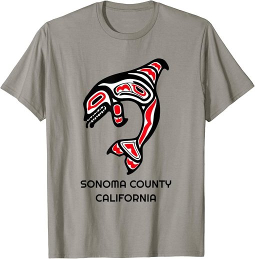 Sonoma County Native American Indian Orca Whale California T-Shirt