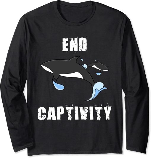 End Captivity Free The Orcas Long Sleeve T-Shirt